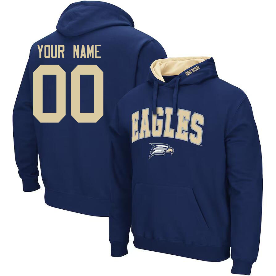 Custom Georgia Southern Eagles Name And Number Hoodies-Navy